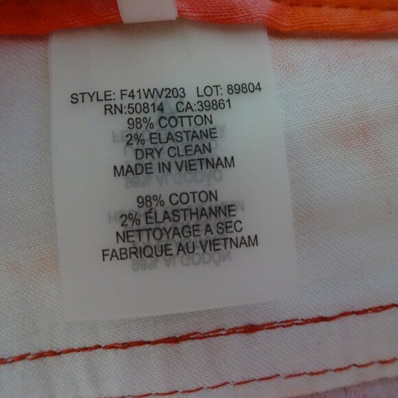 Tahari Straight Leg Jeans Women's Size 4 Orange Peach Swirl Lightweight Miranda - Picture 11 of 11